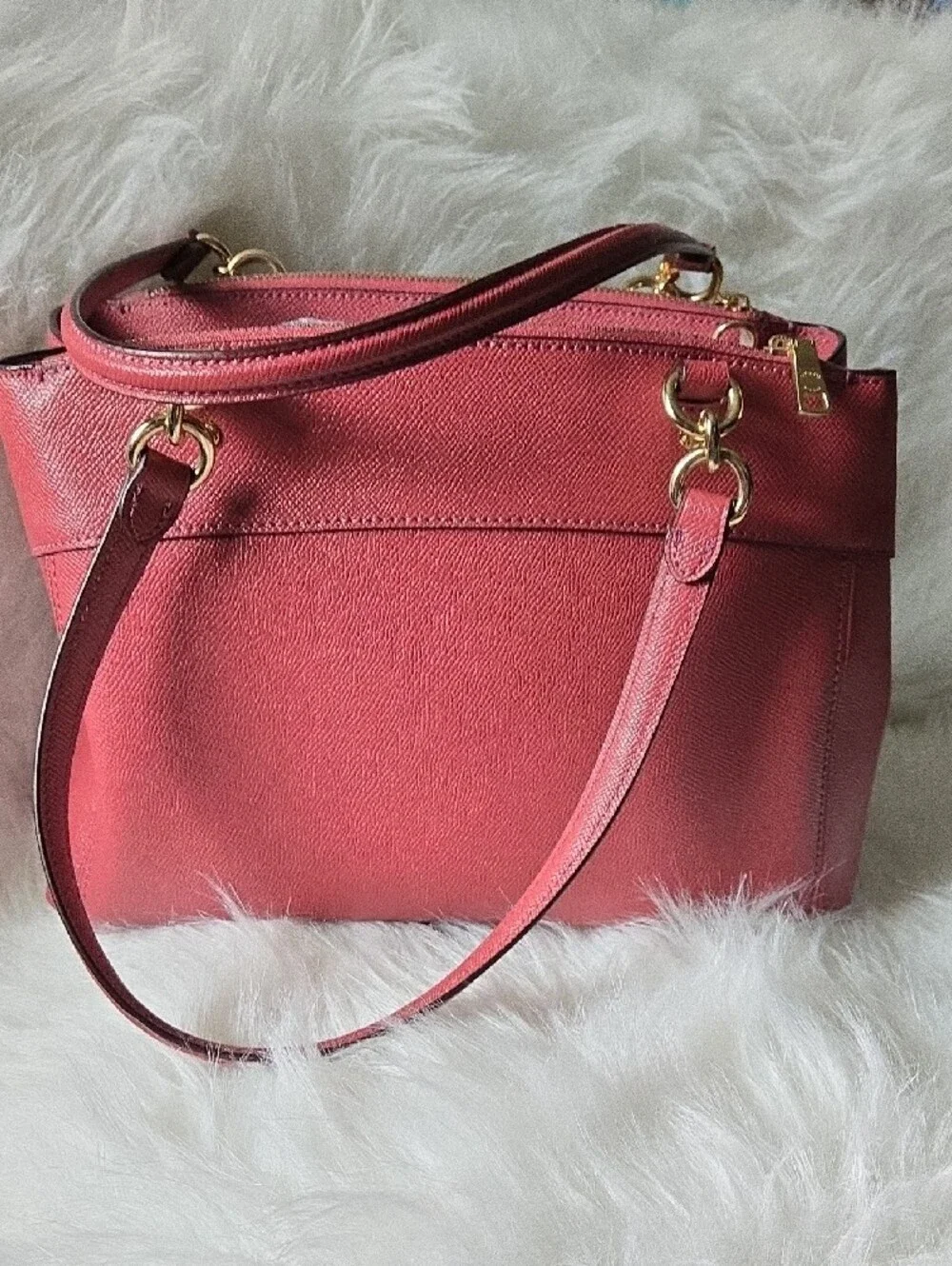 Coach Pink Leather Satchel with Cherry Charm - Picture 2 of 12